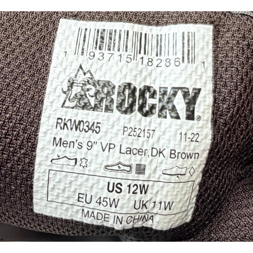 Rocky Original Ride FLX 9" VP Lacer Boots #RKW0345 Size 12W​ - Picture 9 of 9